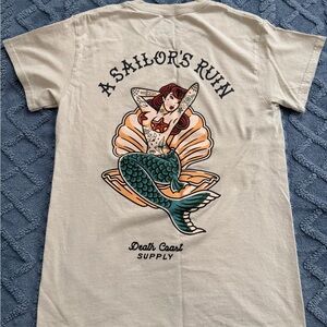 Death Coast Supply beige graphic t shirt size small